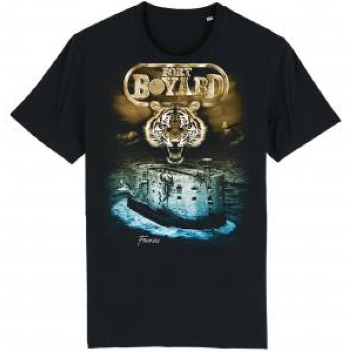 Tshirt homme Tête de Tigre Fort Boyard  Fort et Serpent Scorpion Fouras Noir Profond S