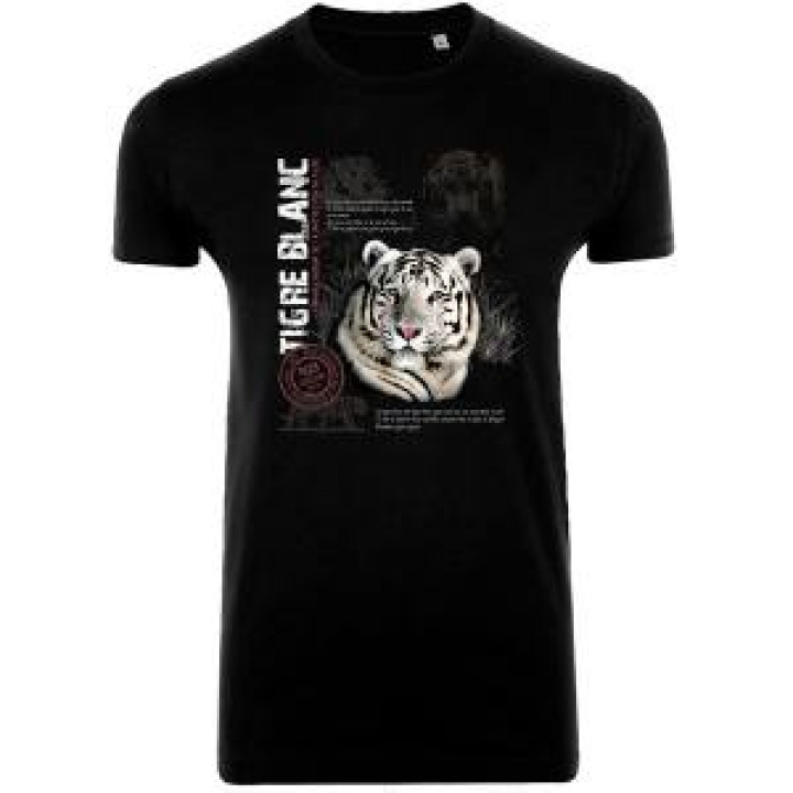 Tshirt homme Tigre Blanc Noir Profond M