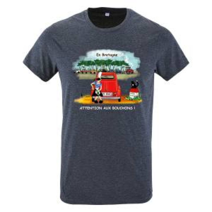 Tshirt homme Tite Soaz Attention Aux Bouchons Denim M