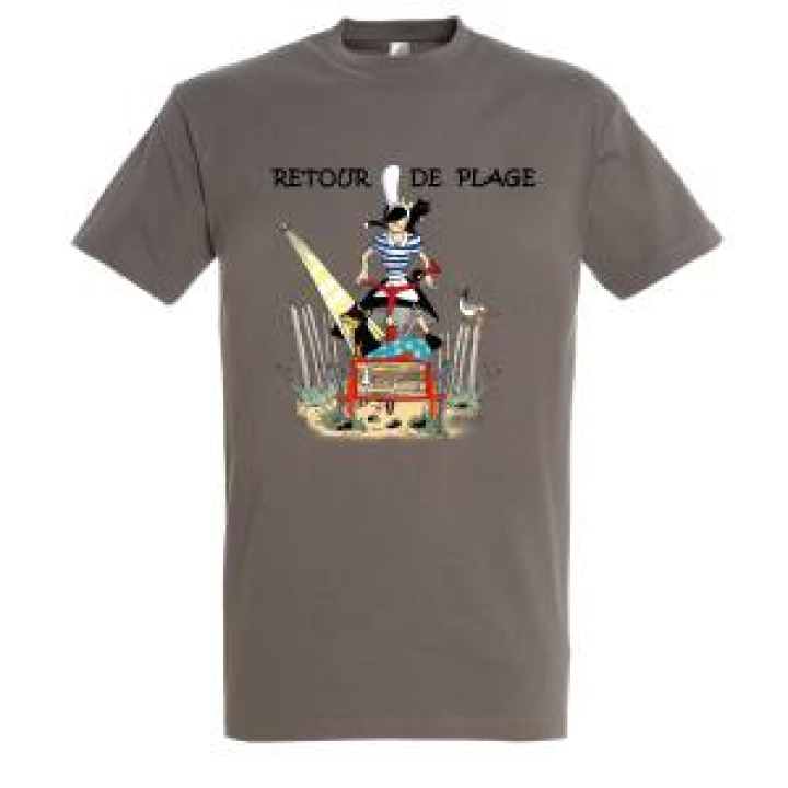Tshirt homme Tite Soaz Retour de Plage Zinc XS