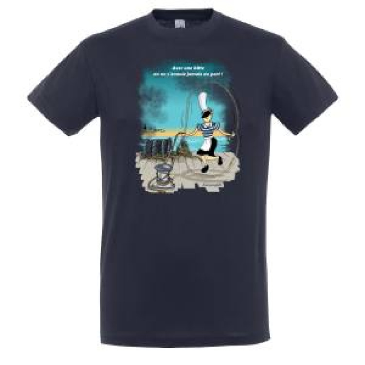T-shirt homme Tite Soaz Saut &agrave; la Corde sur le Port Marine M