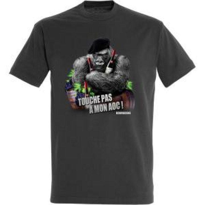 Tshirt homme Touche Pas à Mon Aoc Bourgogne Gris Souris M