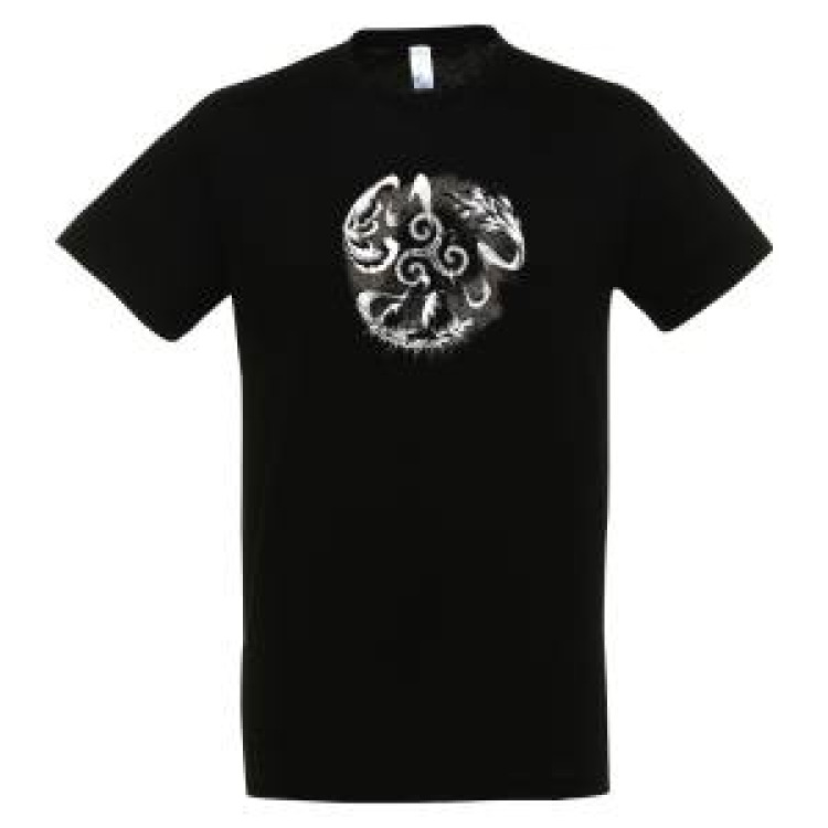 T-shirt homme Triskel avec les 3 Elements Noir Profond XS