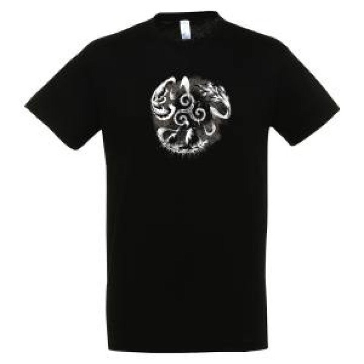 Tshirt homme Triskel avec les 3 Elements Noir Profond S
