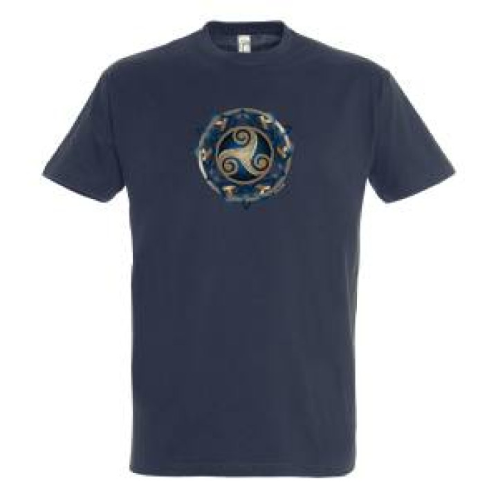 Tshirt homme Triskel dans un Cercle Marine XS
