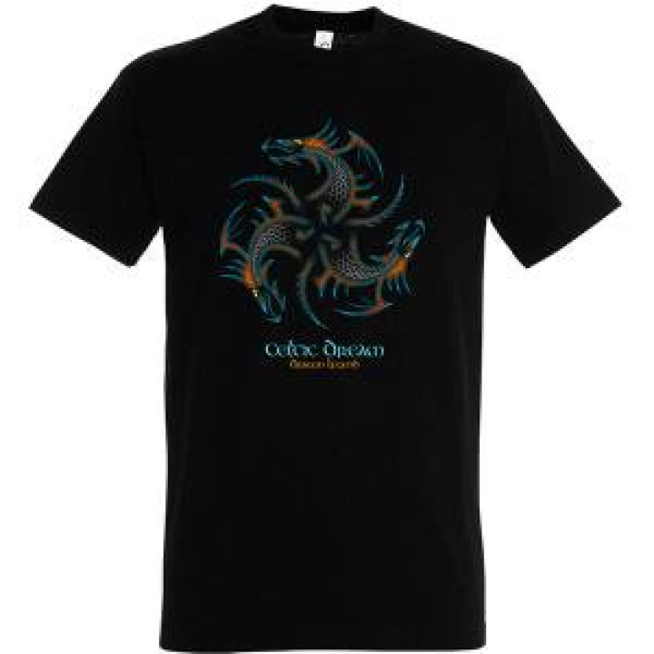 Tshirt homme Triskell 3 Dragons Celtic Dream Noir Profond S