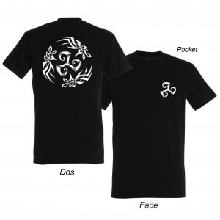 T-shirt homme Triskell M&eacute;tal + Frise Noir Profond S