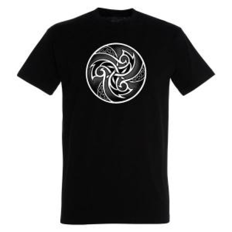 T-shirt homme Triskell Tribal Noir Profond L