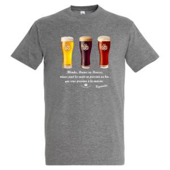 Tshirt homme Trois Bières Blondes Brunes Rousses Riquewihr Noir Profond XS