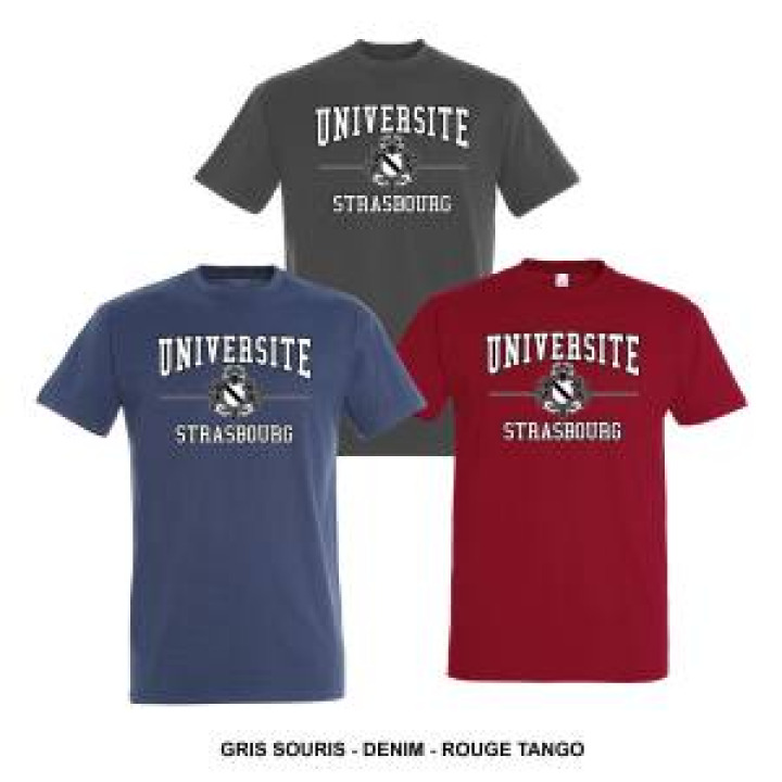 Tshirt homme Université Strasbourg Alsace Noir Profond XS