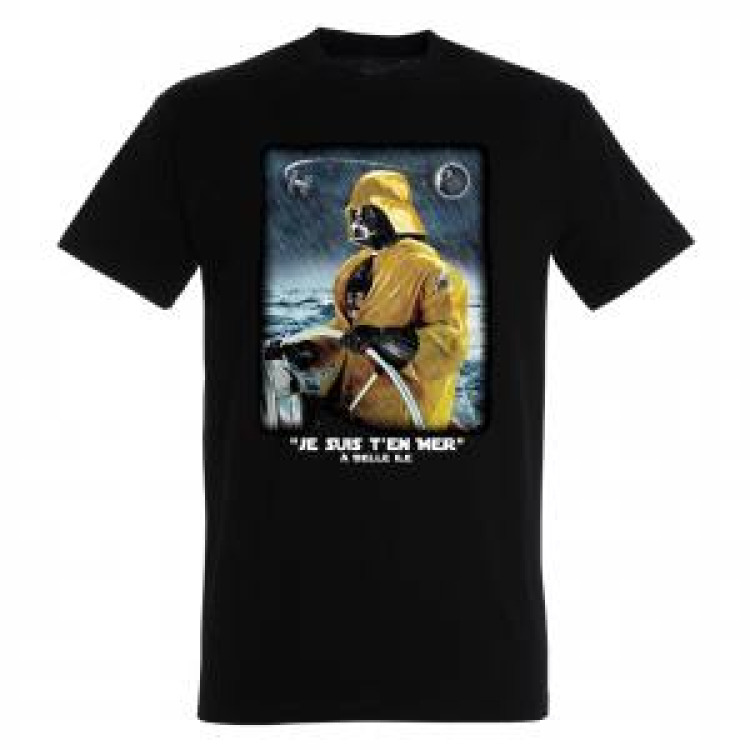 T-shirt homme Vador en Mer &agrave; Belle &Icirc;le Noir Profond S