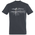 T-shirt homme Vue de la Ville avec Goeland sur un Poteau Saint Malo Gris Souris XS