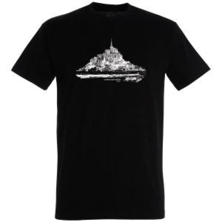 Tshirt homme Vue Mont Saint Michel France Blanc S