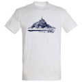 T-shirt homme Vue Mont Saint Michel France Blanc S