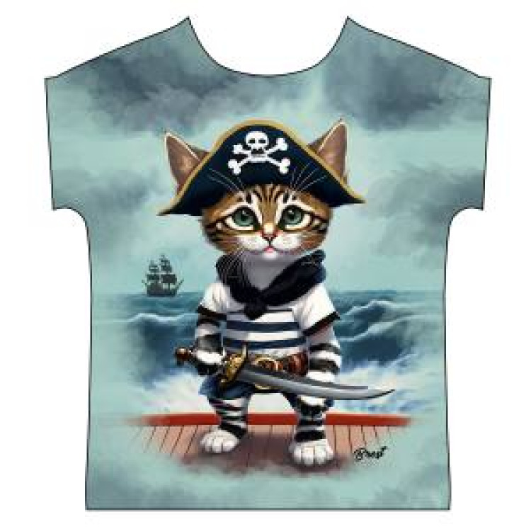 T-shirt Marini&egrave;re enfant Chat Pirate Brest Blanc 4 ans