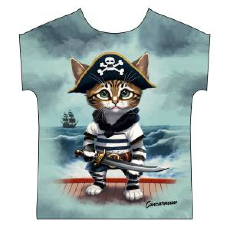T-shirt Marini&egrave;re enfant Chat Pirate Concarneau Blanc 2 ans