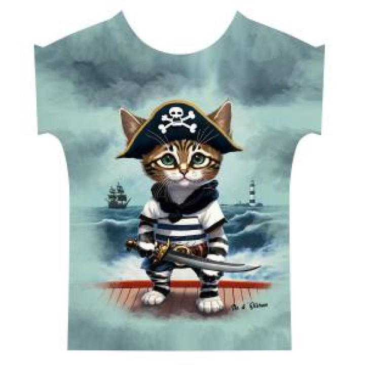 Tshirt Marinière enfant Chat Pirate Île dOléron Avec Silhouette du Phare de Chassiron Blanc 2 an