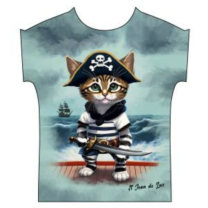 Tshirt Marinière enfant Chat Pirate Saint Jean de Luz Blanc 4 ans