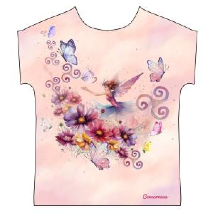 T-shirt Marini&egrave;re enfant F&eacute;e Papillons avec Ses Ailes Fleurs et Triskel Concarneau Blanc 8 ans
