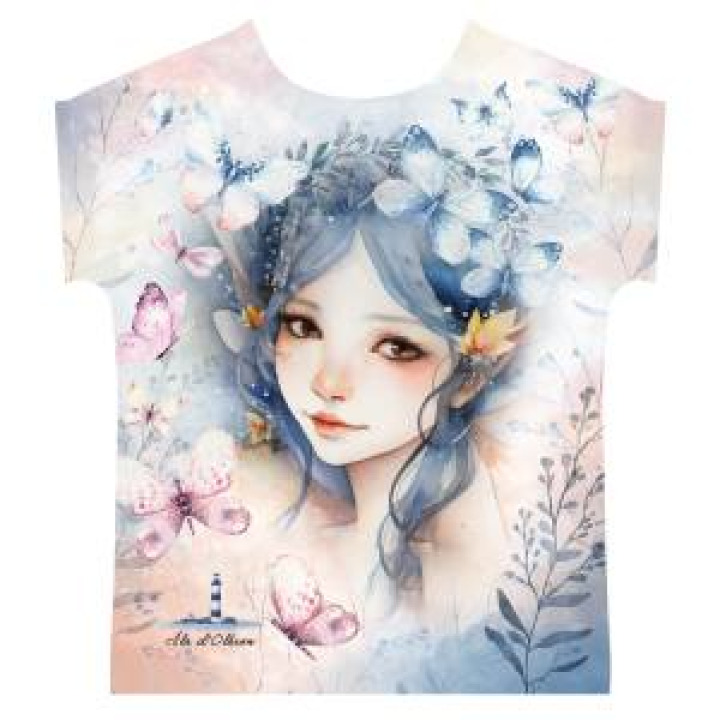 Tshirt Marinière enfant Fée Papillons Île dOléron Avec Silhouette du Phare de Chassiron Blanc 2 