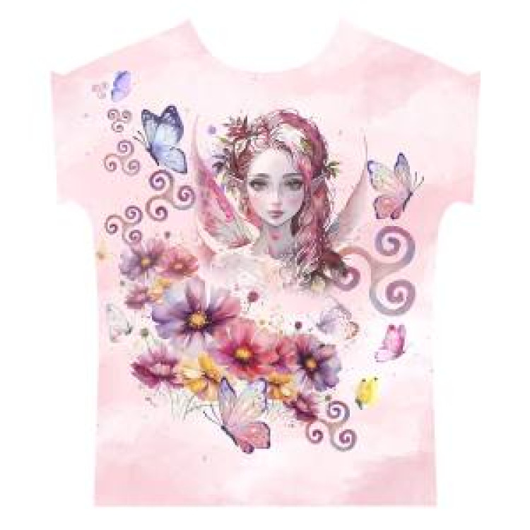 T-shirt Marini&egrave;re enfant F&eacute;e Triskel Papillons Fleurs Blanc 8 ans