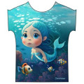T-shirt Marini&egrave;re enfant Petite Sir&egrave;ne Poissons Concarneau Blanc 2 ans