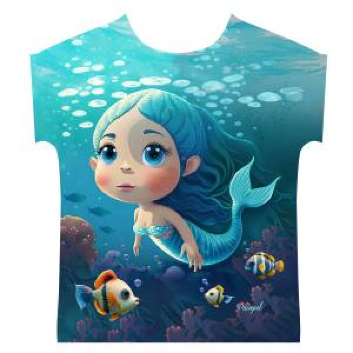Tshirt Marinière enfant Petite Sirène Poissons Paimpol Blanc 2 ans