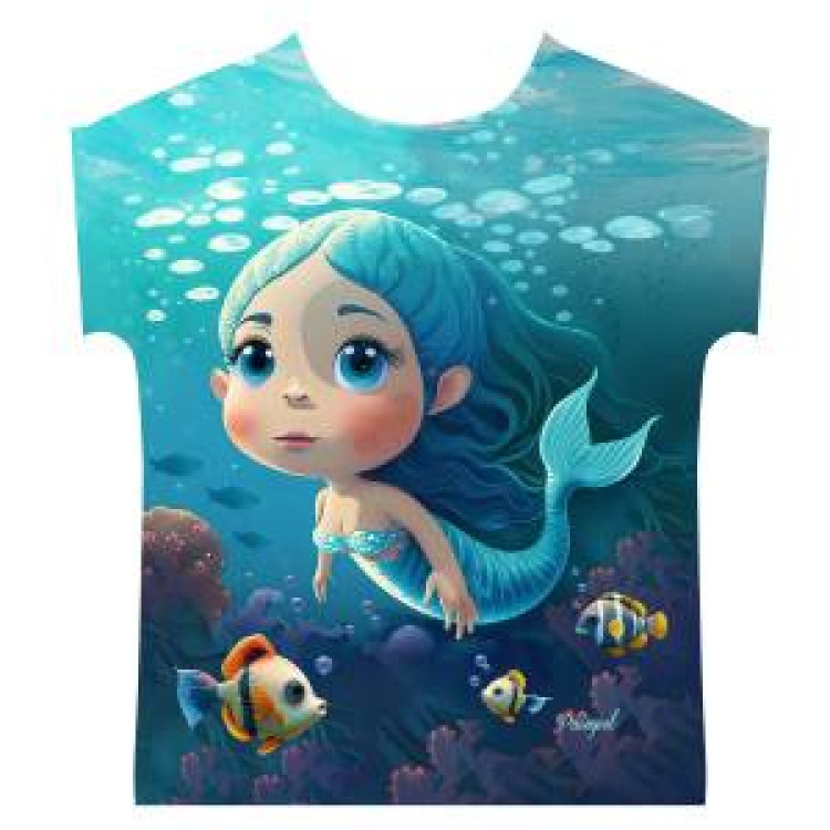 T-shirt Marini&egrave;re enfant Petite Sir&egrave;ne Poissons Paimpol Blanc 2 ans