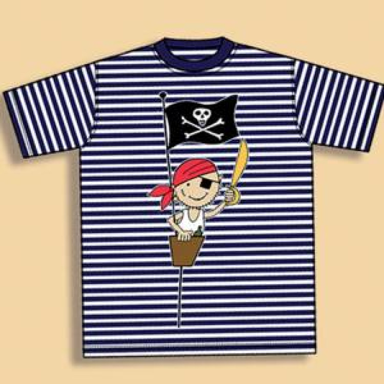 T-shirt Marini&egrave;re enfant Pirate sur m&acirc;t (Bb3003) ray&eacute;e 2 ans
