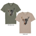 T-shirt premium bio Cerf Native Tribes Chambord + transfert Col Chambord Desert Dust S