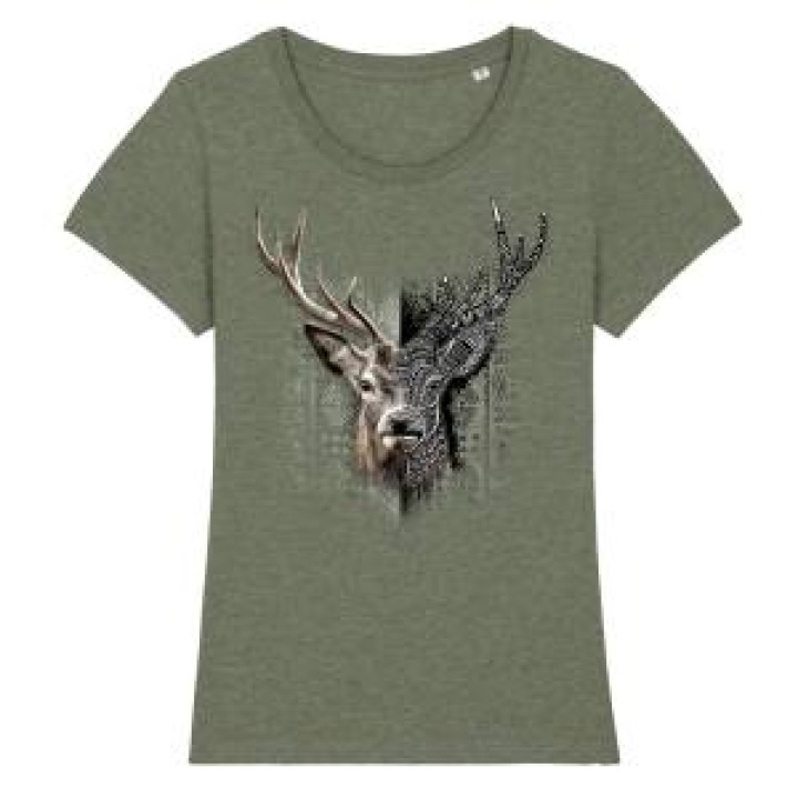 Tshirt premium bio Cerf Native Tribes Mid Heather Khaki S