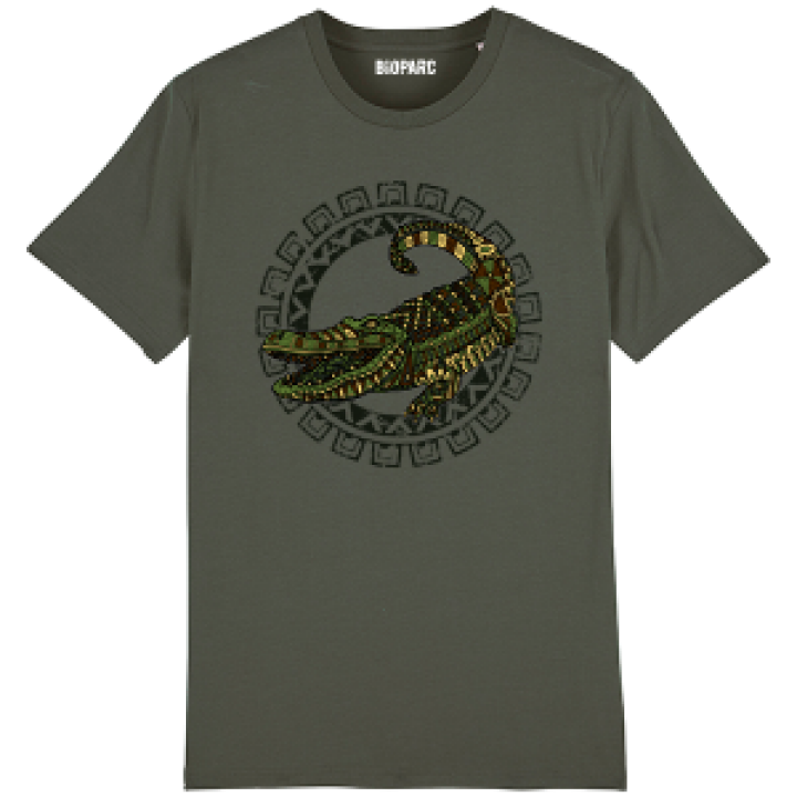 Tshirt premium bio Crocodile de Couleurs  transfert Col Bioparc Chameleon green M