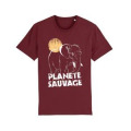 T-shirt premium bio Éléphant Planète Sauvage Burgundy S