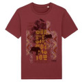 T-shirt premium bio Ethnic Africa 1 &Eacute;l&eacute;phant Cerza + transfert Col Cerza Burgundy S