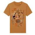 T-shirt premium bio Ethnic Africa 3 Girafe Cerza + transfert Col Cerza Kaffa Coffe - Stanley S