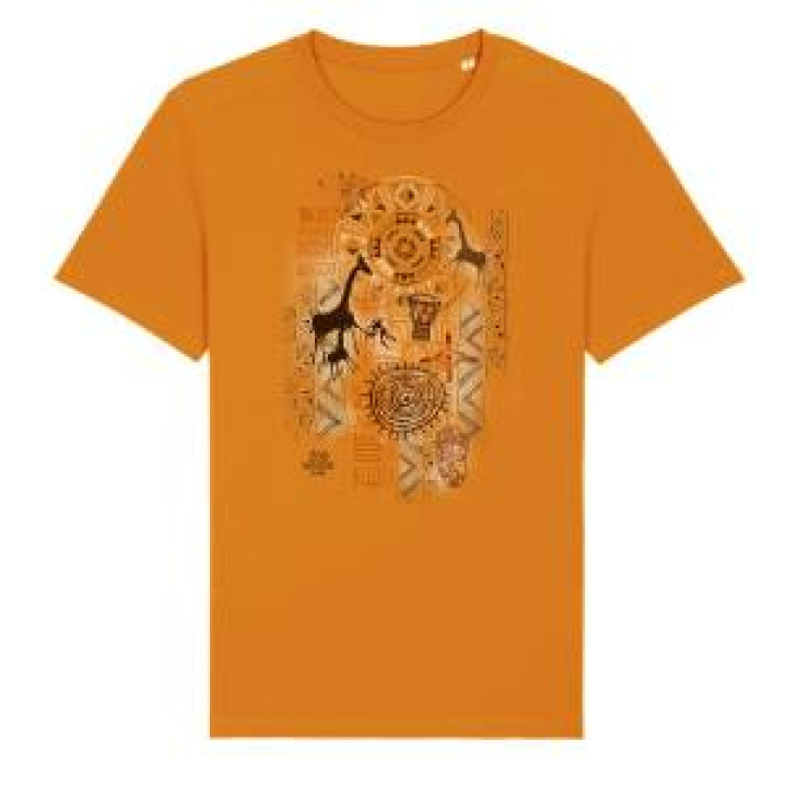Tshirt premium bio Ethnic Africa 3 Girafe Zoo Boissière du Dore Day Fall  Stanley S