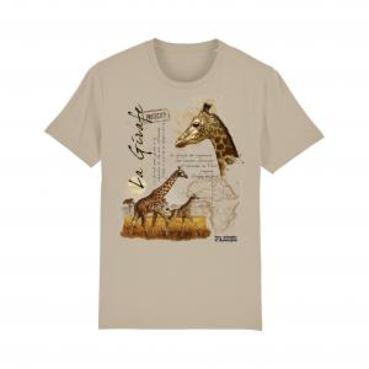 Tshirt premium bio Girafe  transfert Col Parc Animalier dAuvergne Desert Dust S
