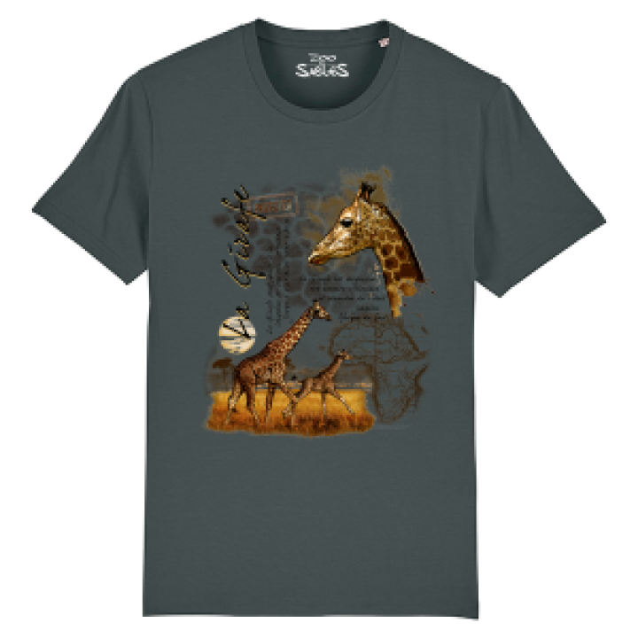 Tshirt premium bio Girafe  transfert Col Zoo les Sables dOlonne Anthracite M