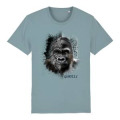 T-shirt premium bio Gorille Native Tribes + transfert Col Amn&eacute;ville Citadelle Blue S