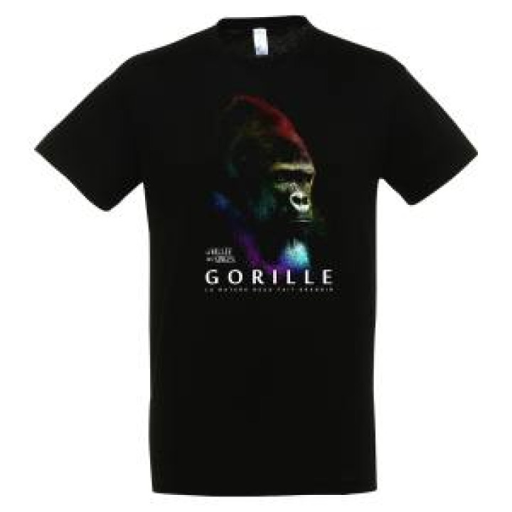Tshirt premium bio Gorille Polychrome Vallée des Singes Black S