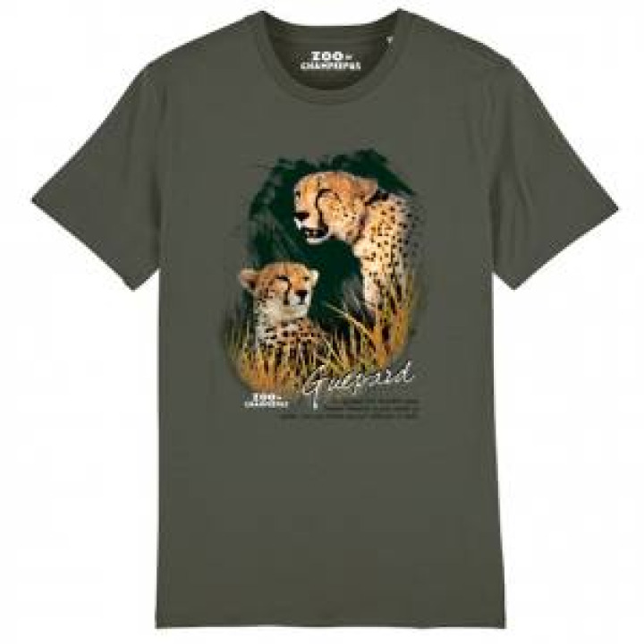 Tshirt premium bio Guépard Zoo de Champrepus Khaki XS