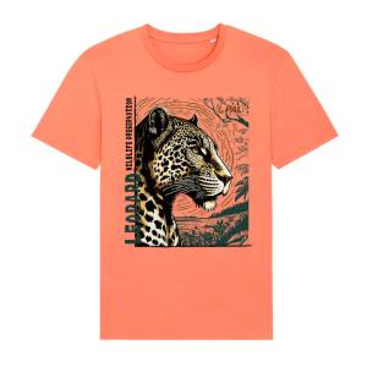 Tshirt premium bio Léopard Linocut le Pal Fiesta S
