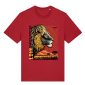 T-shirt premium bio Lion Linocut Cerza + transfert Col Cerza Red S
