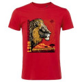 T-shirt premium bio Lion Linocut Zoo Boissière du Dore Red S