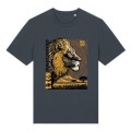 T-shirt premium bio Lion Linocut Zoo de Thoiry India Ink Grey XS