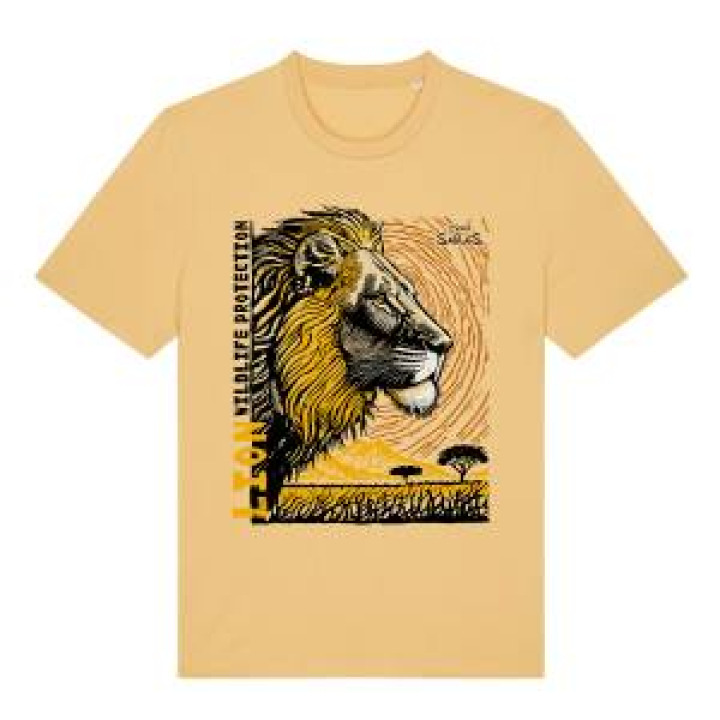 Tshirt premium bio Lion Linocut Zoo des Sables dOlonne Nispero S