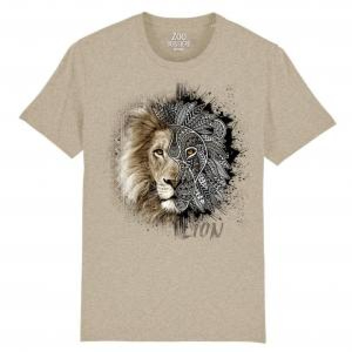 Tshirt premium bio Lion Native Tribes Zoo Boissière du Dore Heather Sand S