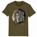 T-shirt premium bio Lion Native Tribes Zoo de Jurques Khaki S