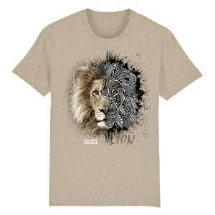 T-shirt premium bio Lion Natives Tribes Planète Sauvage Heather Sand S