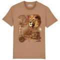 T-shirt premium bio Lion + transfert Col Zoo les Sables d’Olonne Camel S